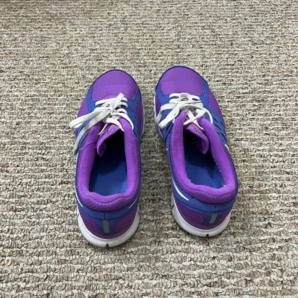 Nike Flex 2013 Run girls' youth purple and blue running shoes